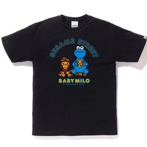 BAPE x Sesame Street Cookie Monster Black T-shirt